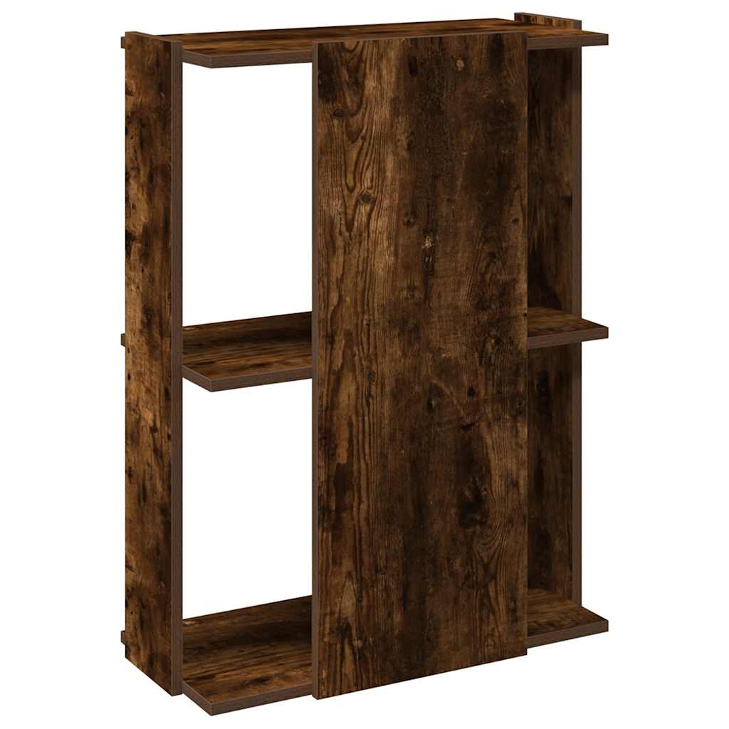 Bookcase 3 shelves smoked oak 60x30x80 cm wood material