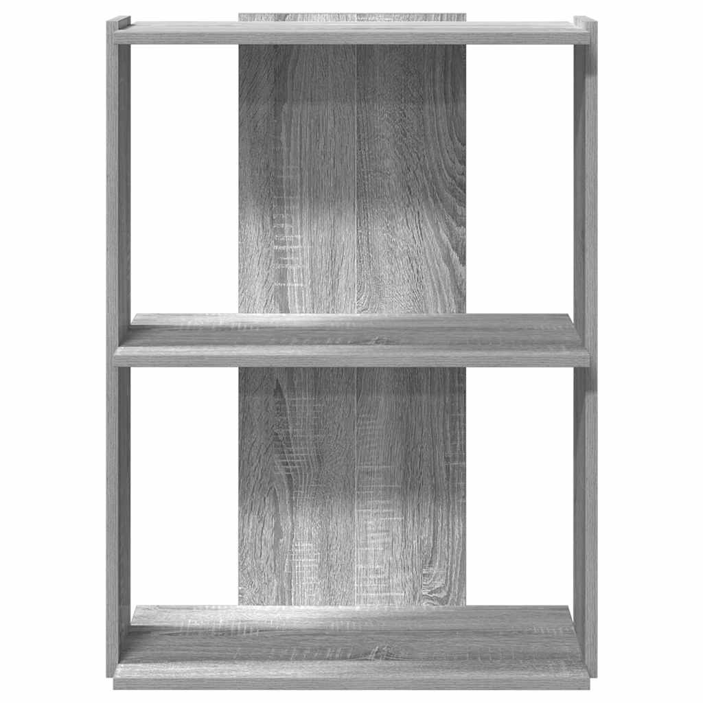 Bookcase 3 Shelves Grey Sonoma 60x30x80 cm Wood Material