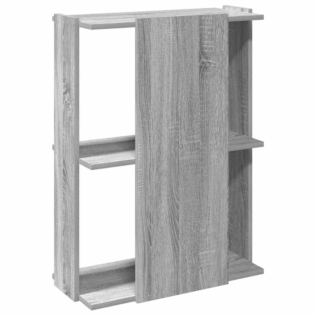 Bookcase 3 Shelves Grey Sonoma 60x30x80 cm Wood Material