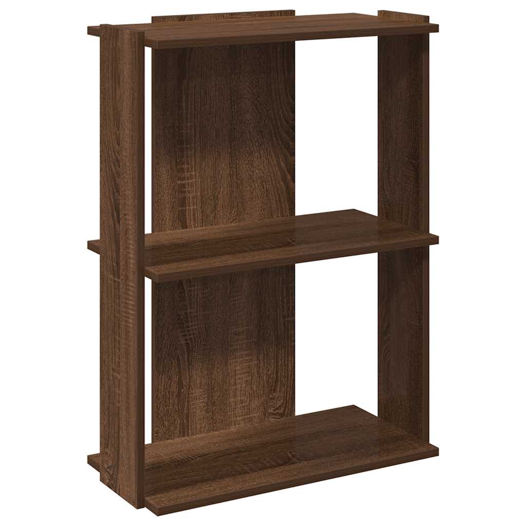 Bookcase 3 Shelves Brown Oak Look 60x30x80cm Wood Material