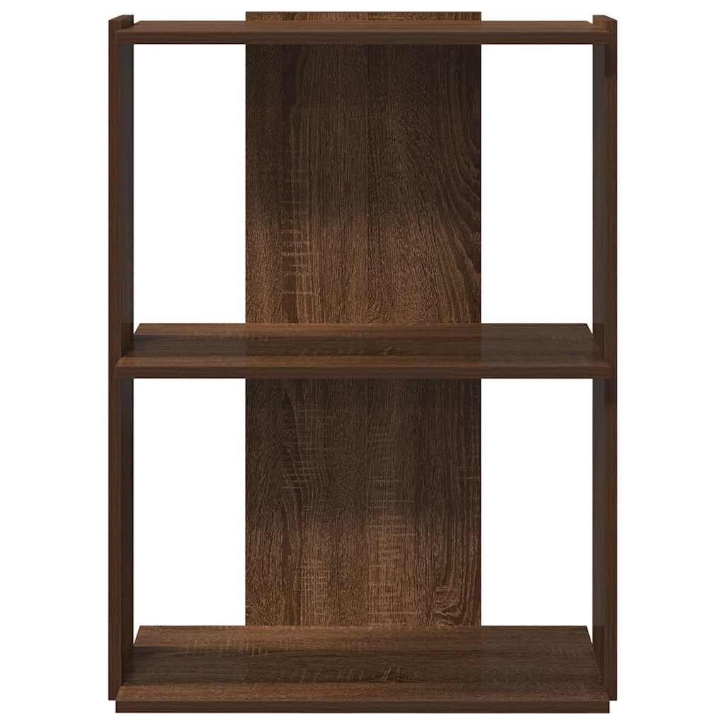 Bookcase 3 Shelves Brown Oak Look 60x30x80cm Wood Material