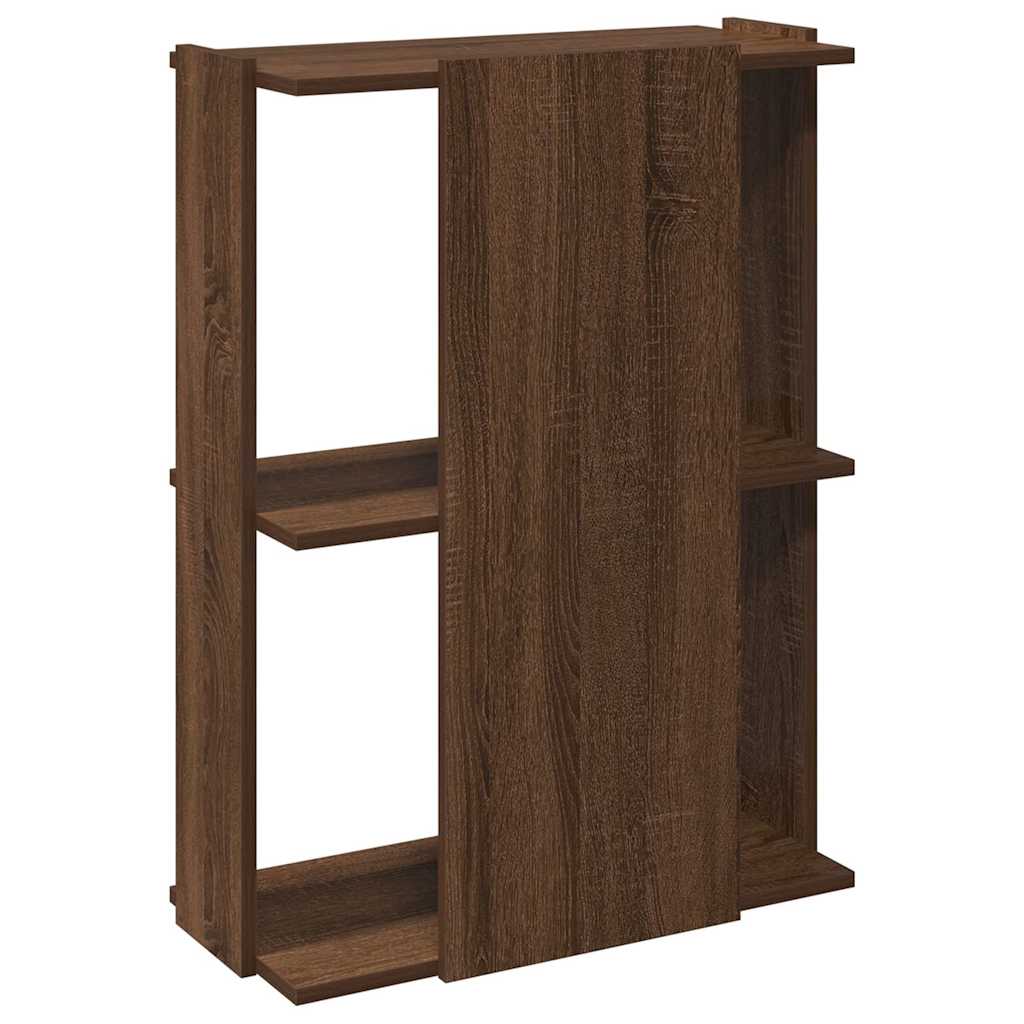 Bookcase 3 Shelves Brown Oak Look 60x30x80cm Wood Material