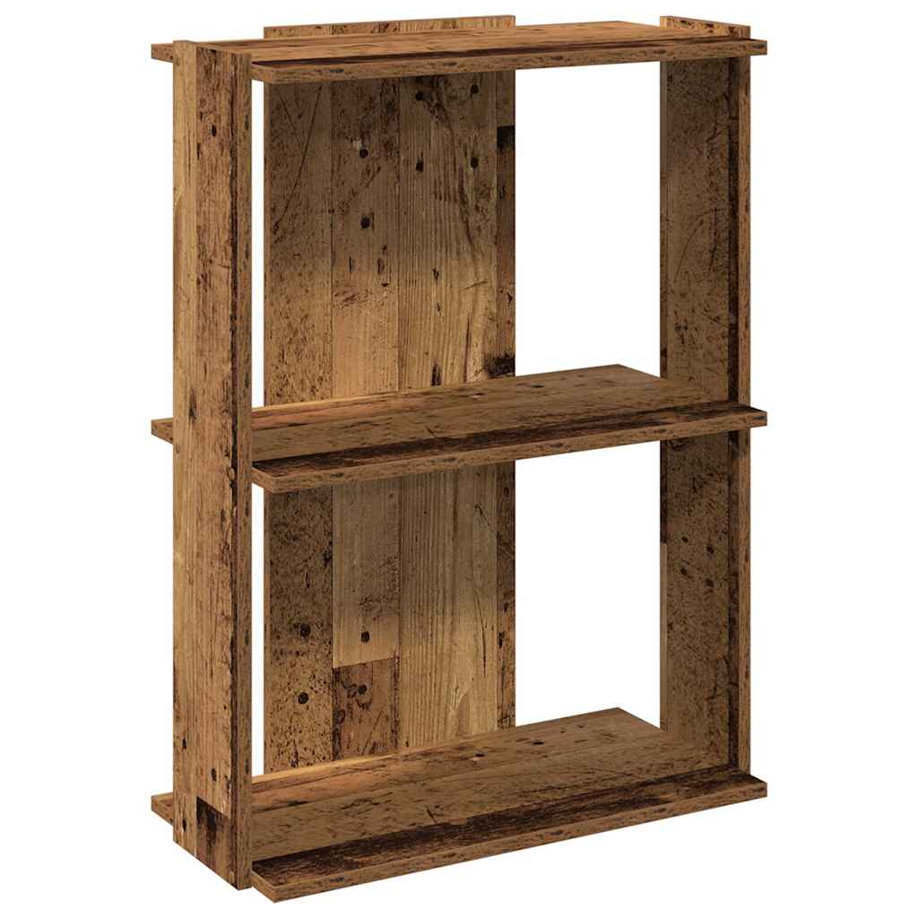 Bookcase 3 shelves old wood look 60x30x80 cm wood material