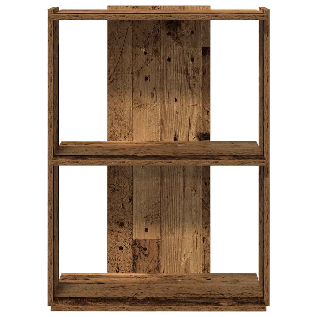 Bookcase 3 shelves old wood look 60x30x80 cm wood material