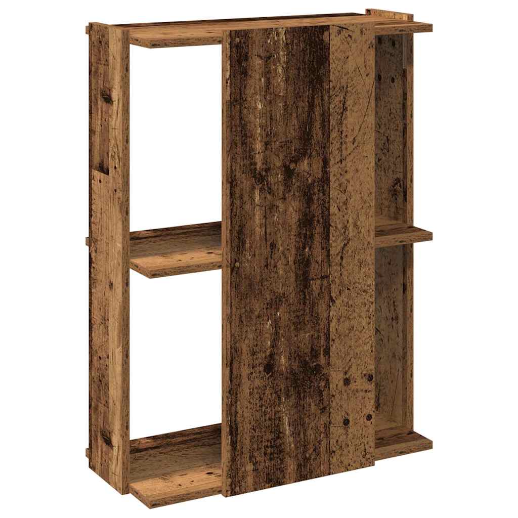 Bookcase 3 shelves old wood look 60x30x80 cm wood material