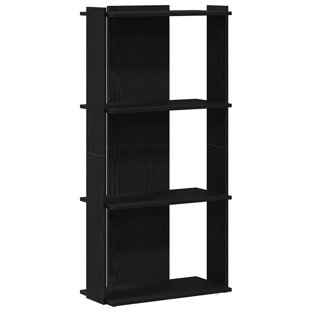 Bookcase 3 Shelves Black 60x30x120 cm Wood Material