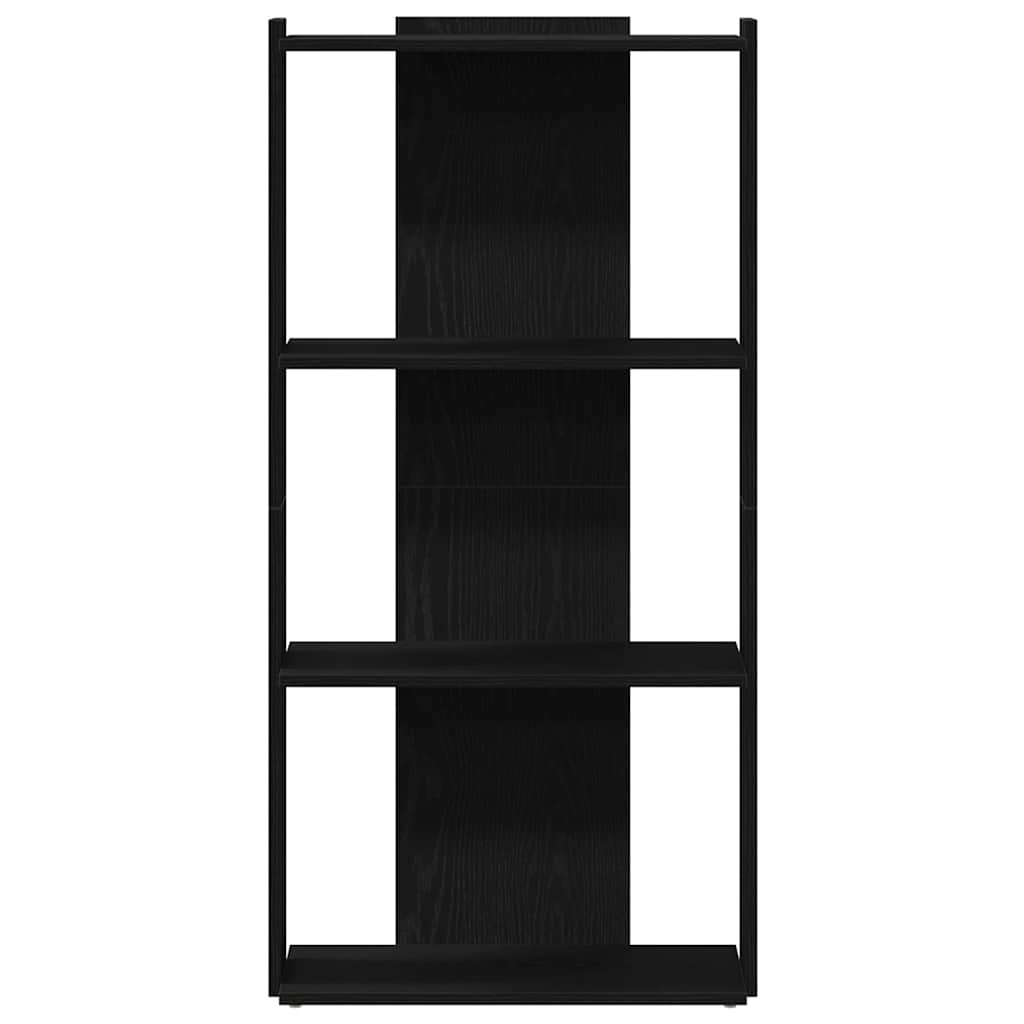 Bookcase 3 Shelves Black 60x30x120 cm Wood Material