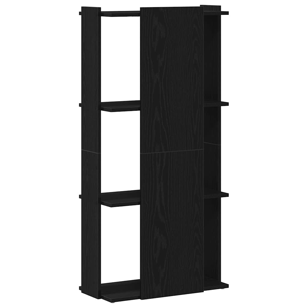 Bookcase 3 Shelves Black 60x30x120 cm Wood Material