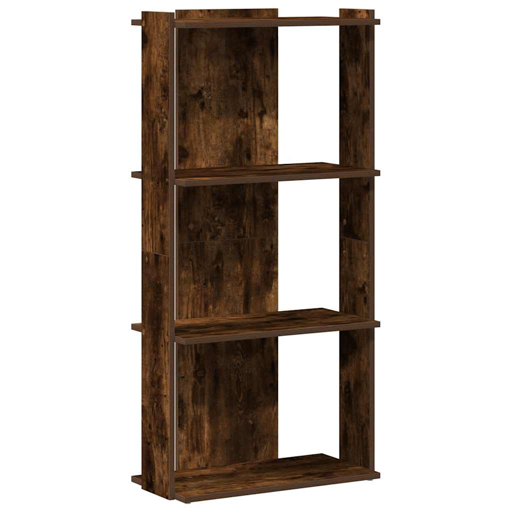 Bookcase 3 shelves smoked oak 60x30x120 cm wood material