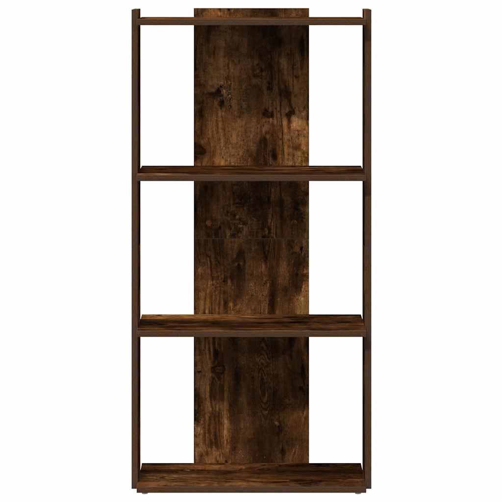 Bookcase 3 shelves smoked oak 60x30x120 cm wood material