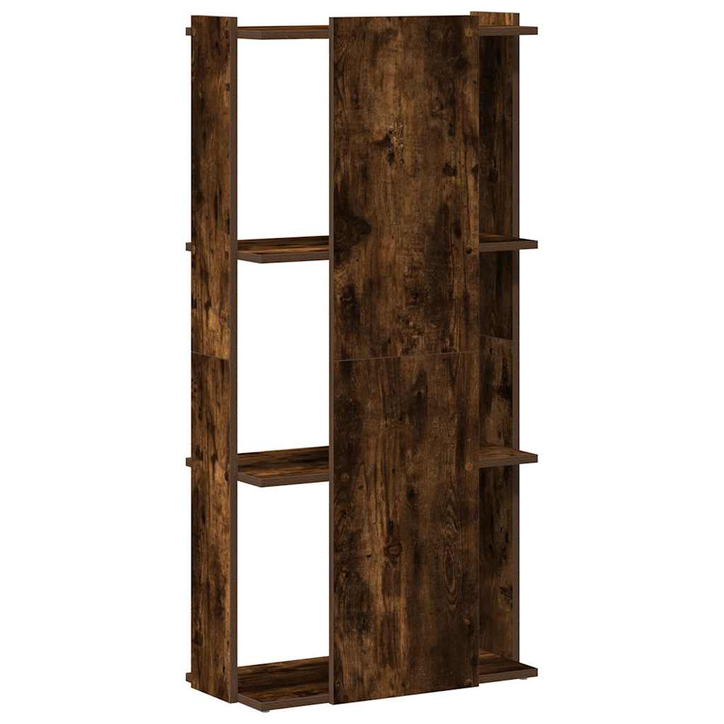 Bookcase 3 shelves smoked oak 60x30x120 cm wood material