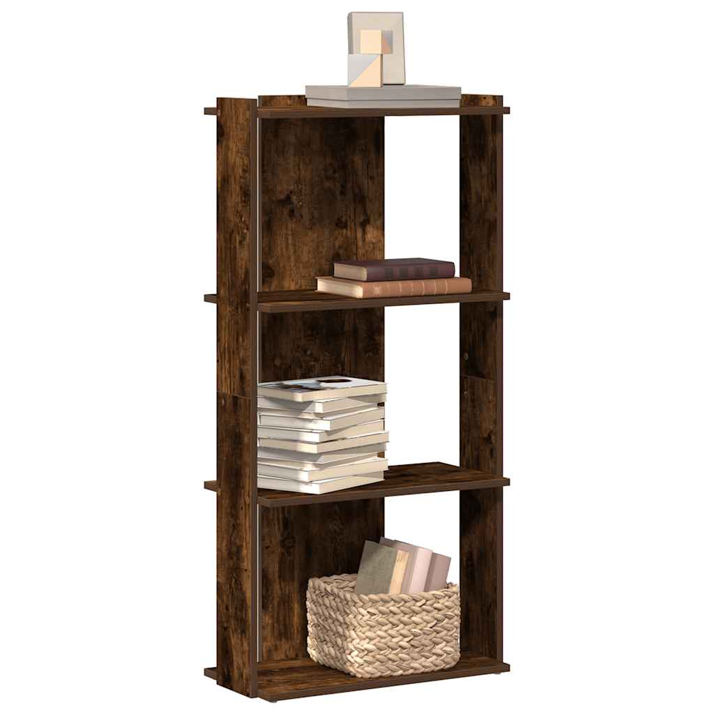 Bookcase 3 shelves smoked oak 60x30x120 cm wood material