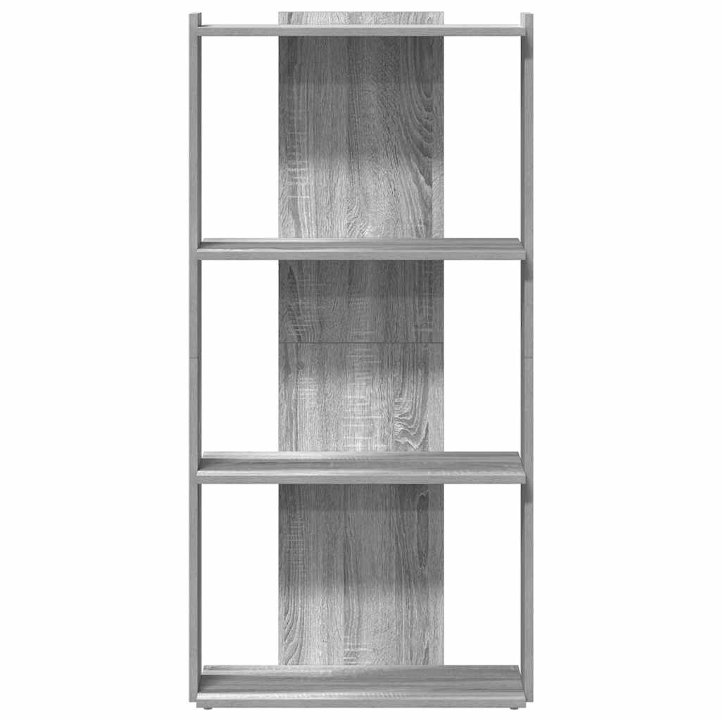 Bookcase 3 Shelves Grey Sonoma 60x30x120 cm Wood Material