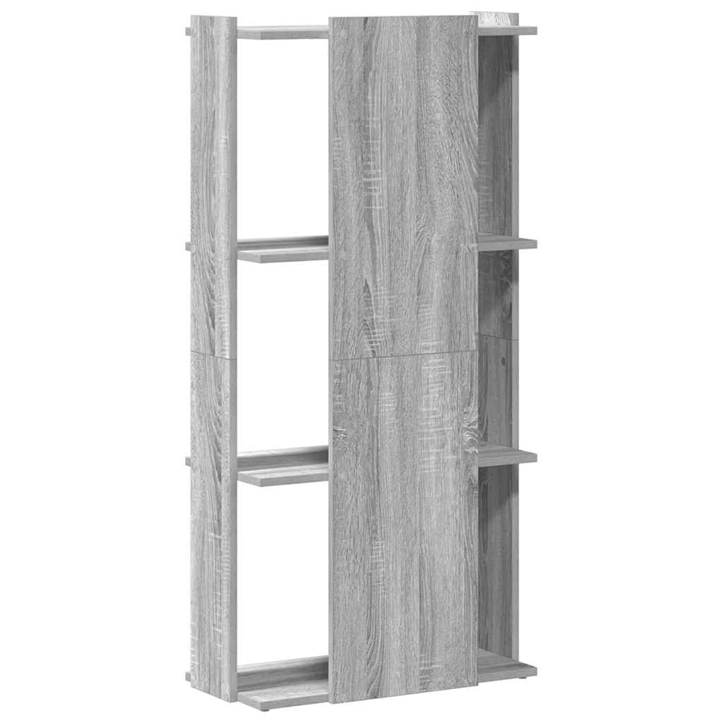 Bookcase 3 Shelves Grey Sonoma 60x30x120 cm Wood Material