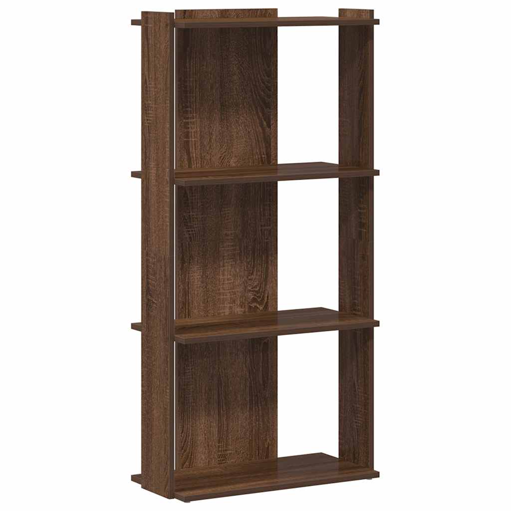 Bookcase 3 Shelves Brown Oak Look 60x30x120cm Wood Material