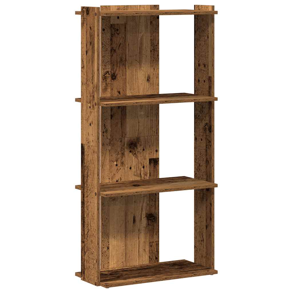 Bookcase 3 shelves old wood look 60x30x120 cm wood material