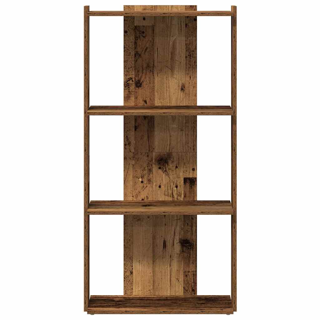 Bookcase 3 shelves old wood look 60x30x120 cm wood material