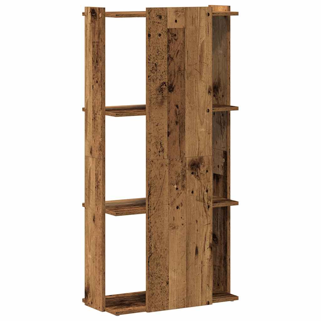 Bookcase 3 shelves old wood look 60x30x120 cm wood material