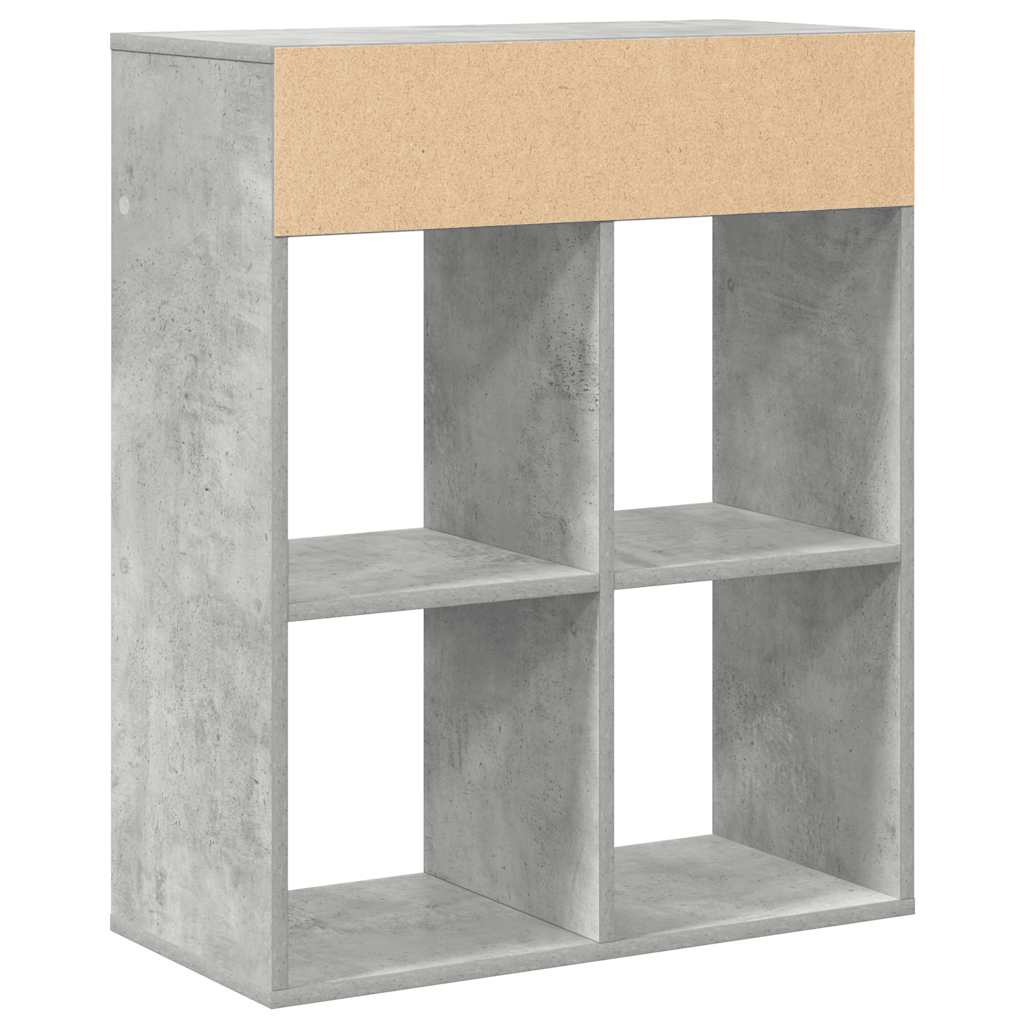 Bookshelf Concrete Grey 66x31x80 cm Wood Material