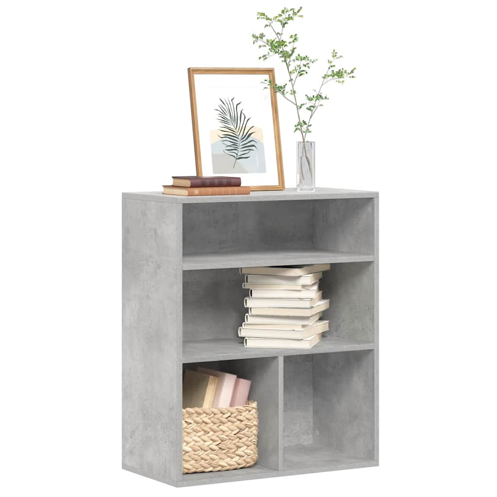 Bookshelf Concrete Grey 60x30x71.5 cm Wood Material