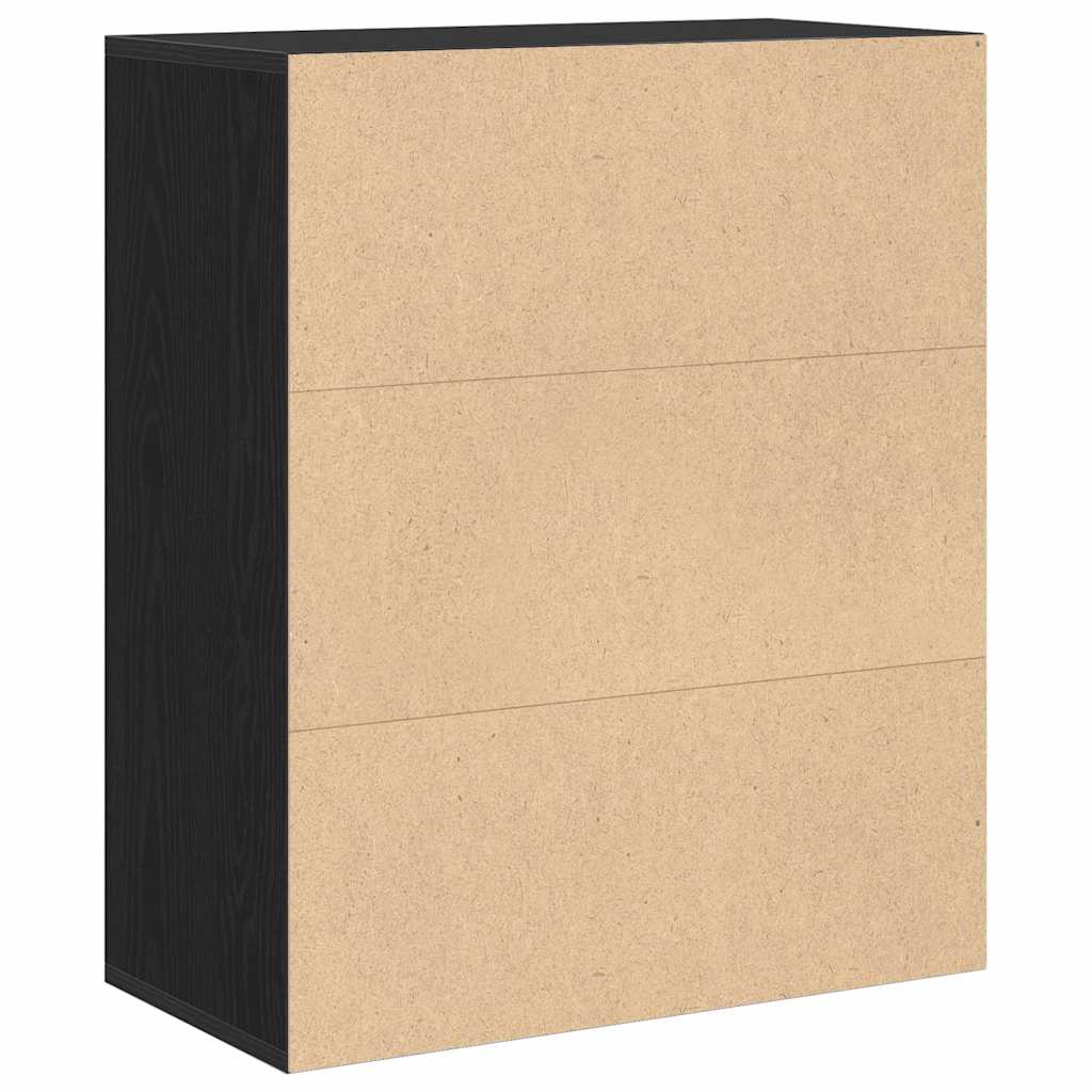 Bücherregal Schwarz 60x30x71,5 cm Holzwerkstoff