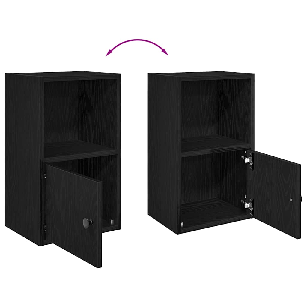 Bookshelf Black Oak Look 31x24x52 cm Wood Material