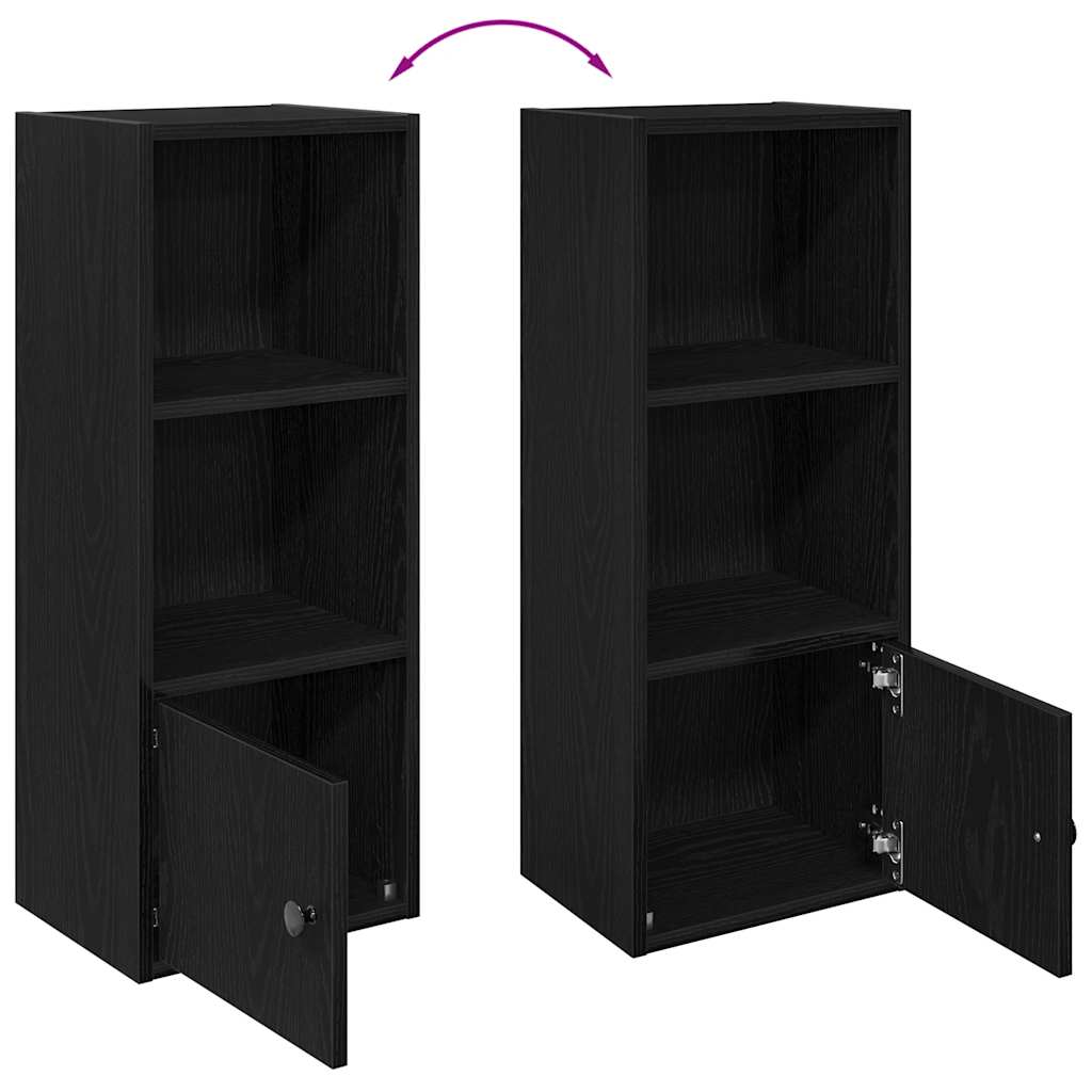 Bookshelf Black Oak Look 31x24x77 cm Wood Material