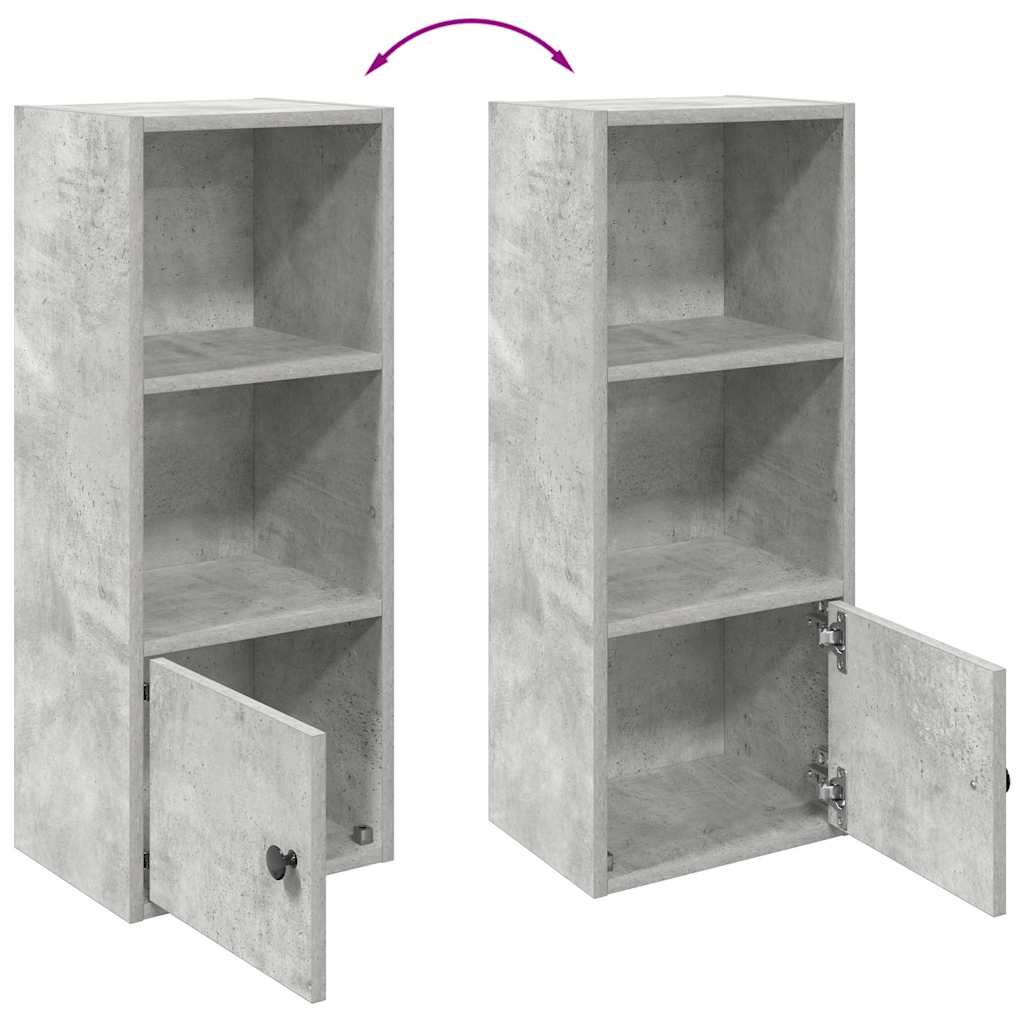 Bookshelf Concrete Grey 31x24x77 cm Wood Material