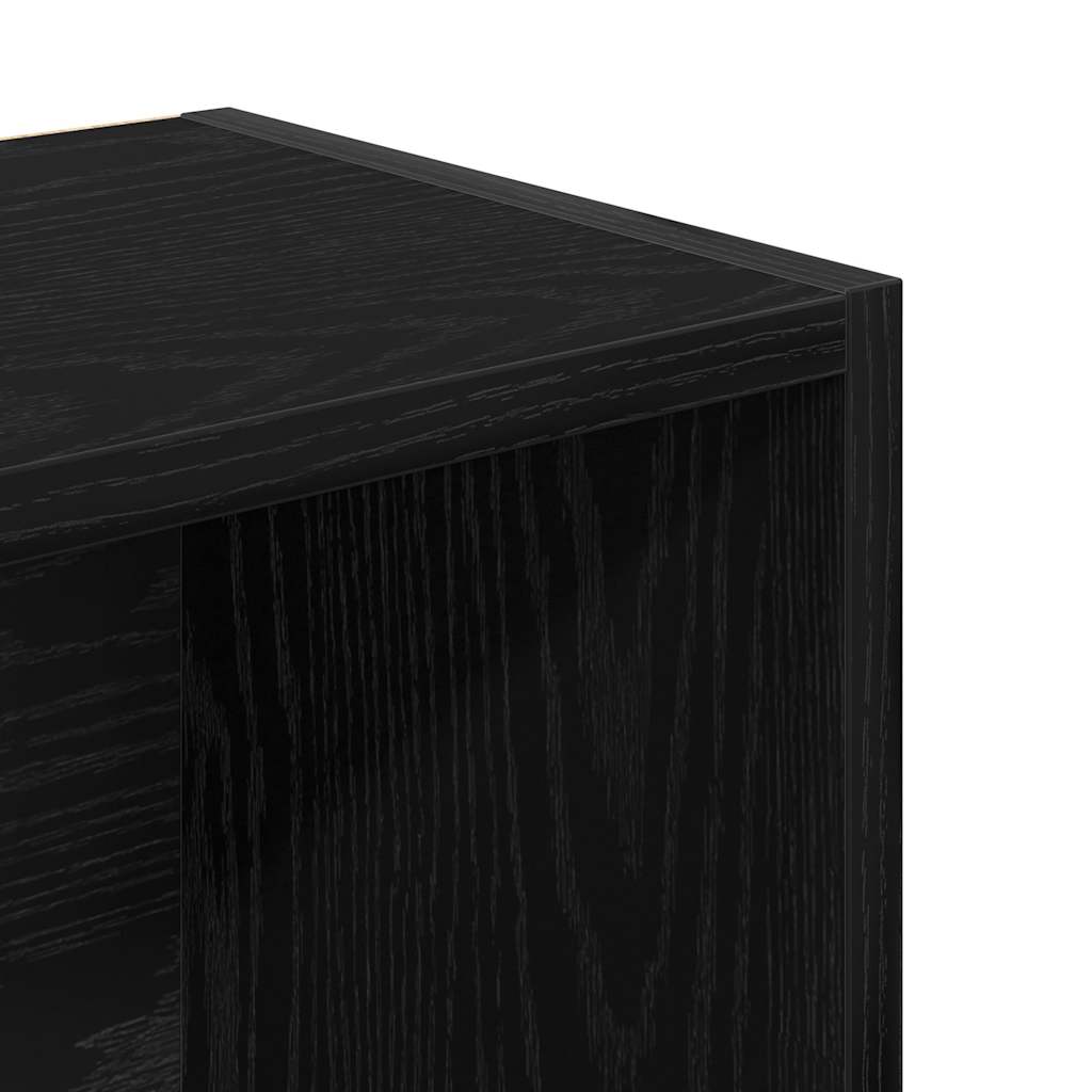 Bookshelf Black Oak Look 31x24x102 cm Wood Material