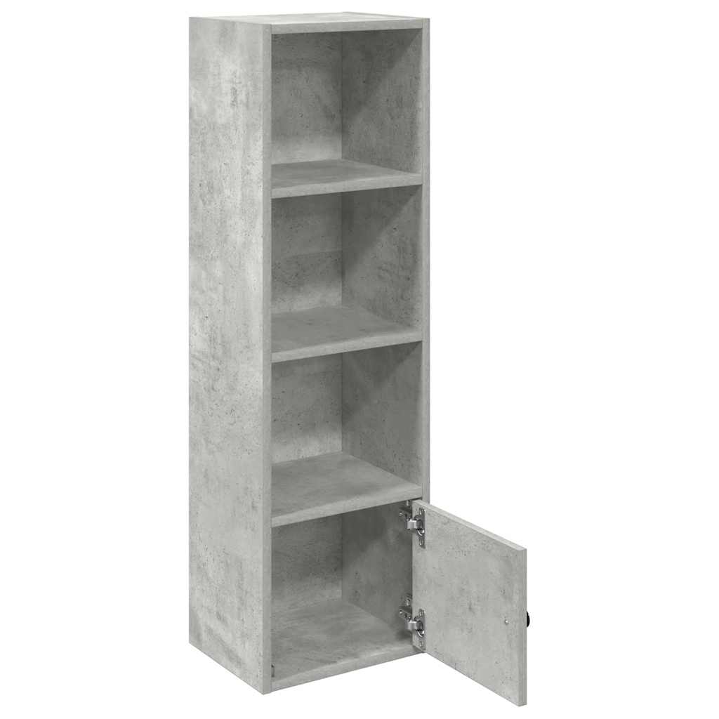 Bookshelf Concrete Grey 31x24x102 cm Wood Material