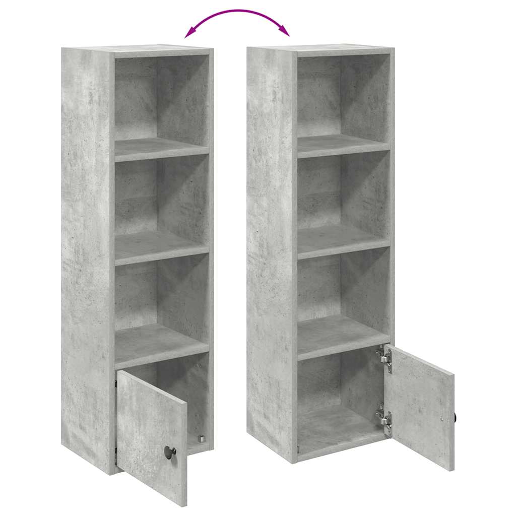 Bookshelf Concrete Grey 31x24x102 cm Wood Material