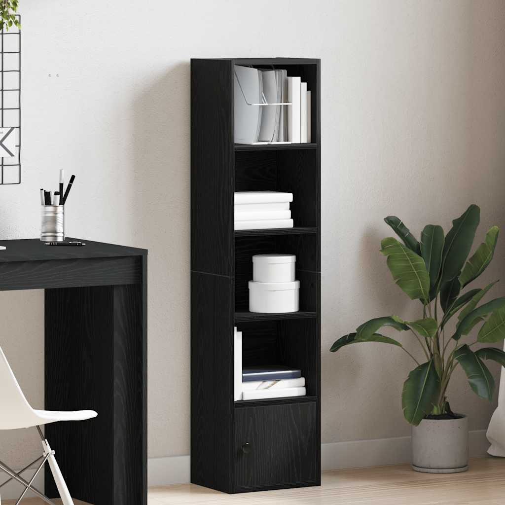 Bookshelf Black Oak Look 31x24x127 cm Wood Material