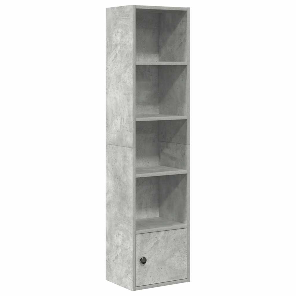 Bookshelf Concrete Grey 31x24x127 cm Wood Material