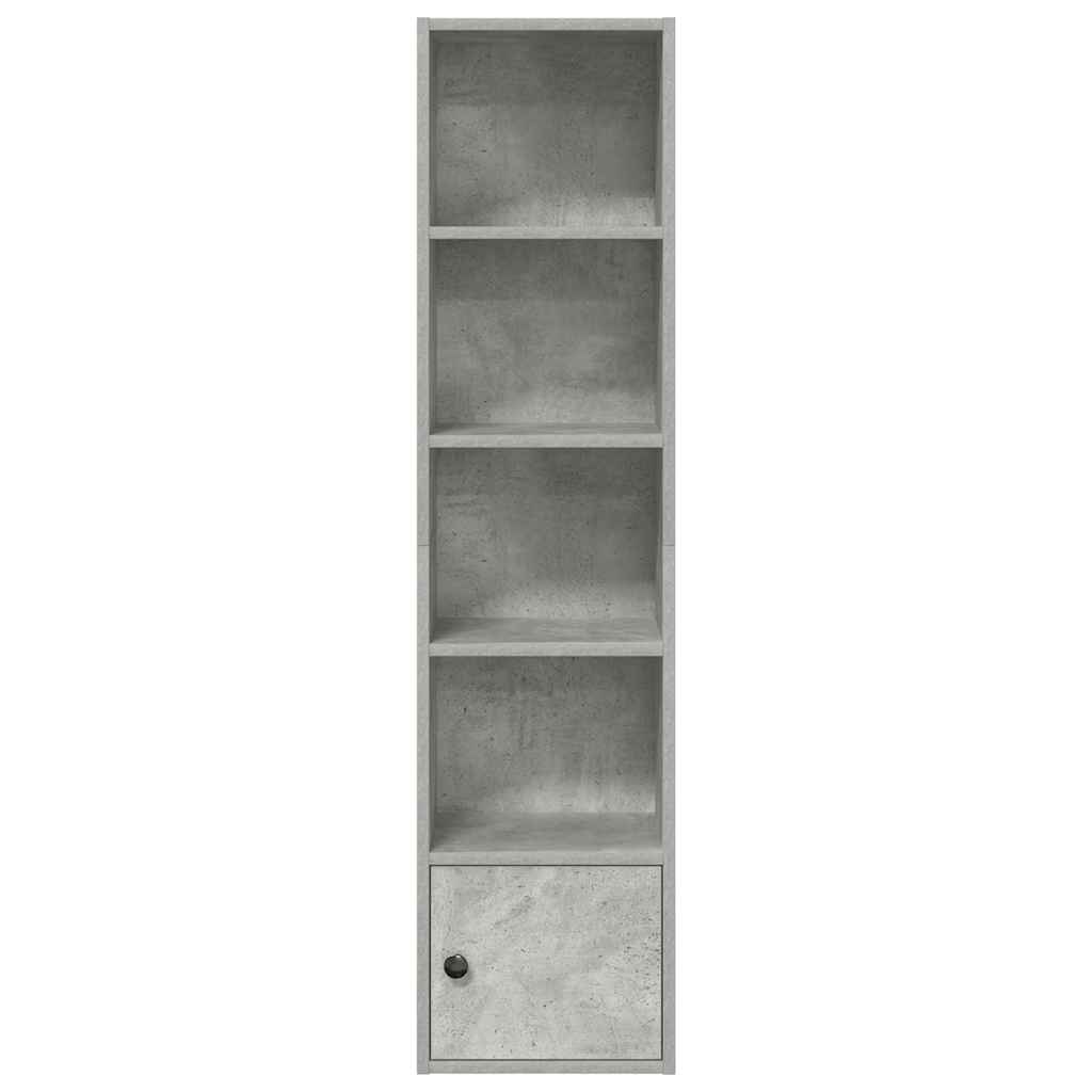 Bookshelf Concrete Grey 31x24x127 cm Wood Material