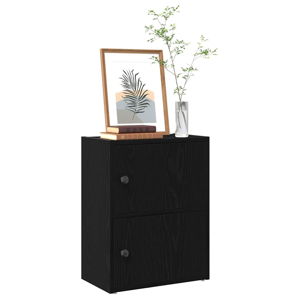 Bookshelf Black Oak Look 40x24x52 cm Wood Material