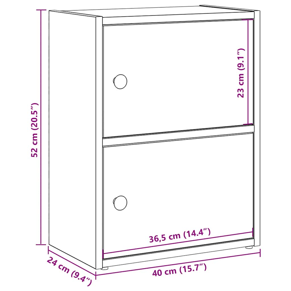 Bookshelf Concrete Grey 40x24x52 cm Wood Material