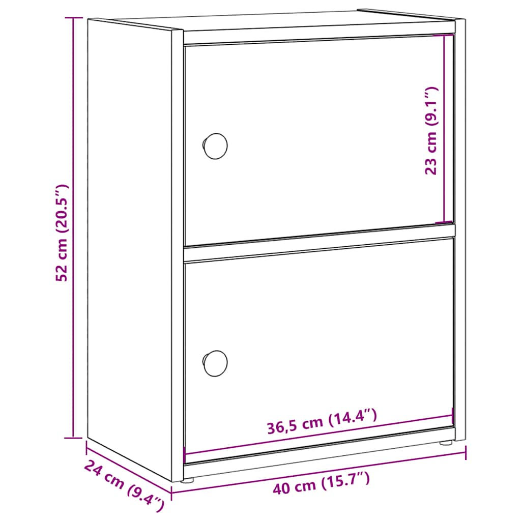 Bücherregal Grau Sonoma 40x24x52 cm Holzwerkstoff