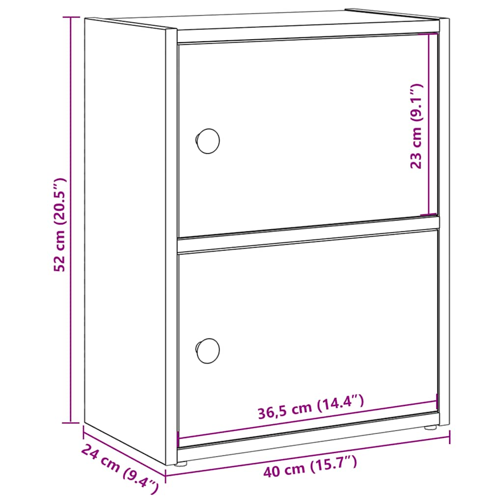 Bookshelf Brown Oak Look 40x24x52 cm Wood Material