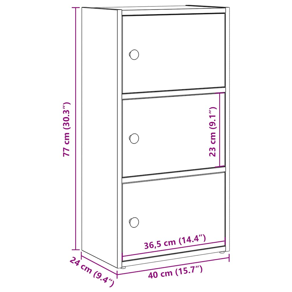 Bookshelf White 40x24x77 cm Wood Material