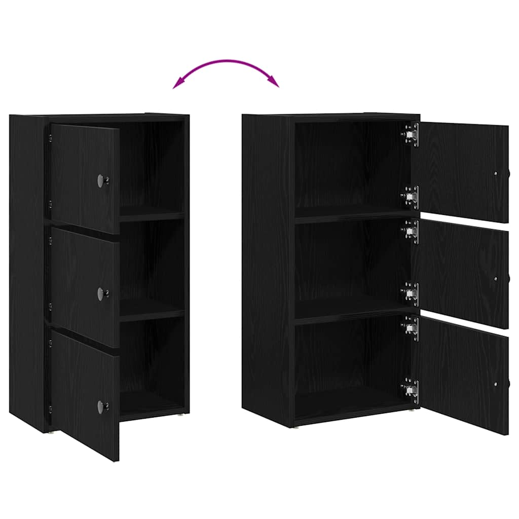 Bookshelf Black Oak Look 40x24x77 cm Wood Material