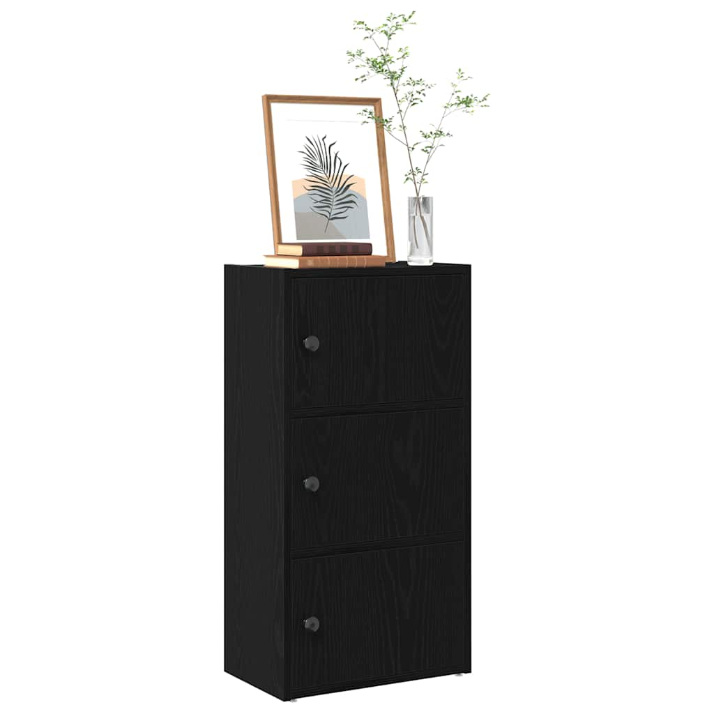 Bookshelf Black Oak Look 40x24x77 cm Wood Material