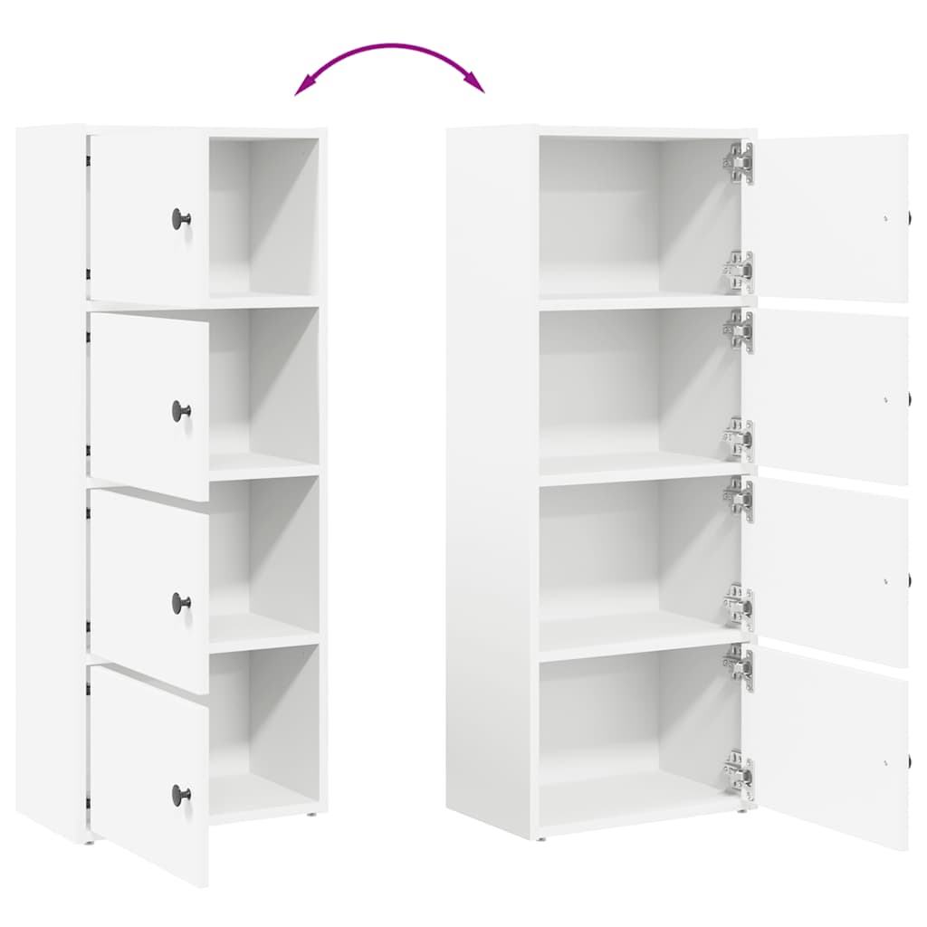 Bookshelf White 40x24x102 cm Wood Material