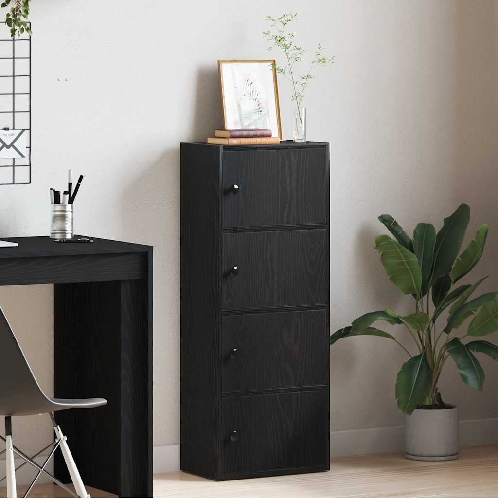 Bookshelf Black Oak Look 40x24x102 cm Wood Material