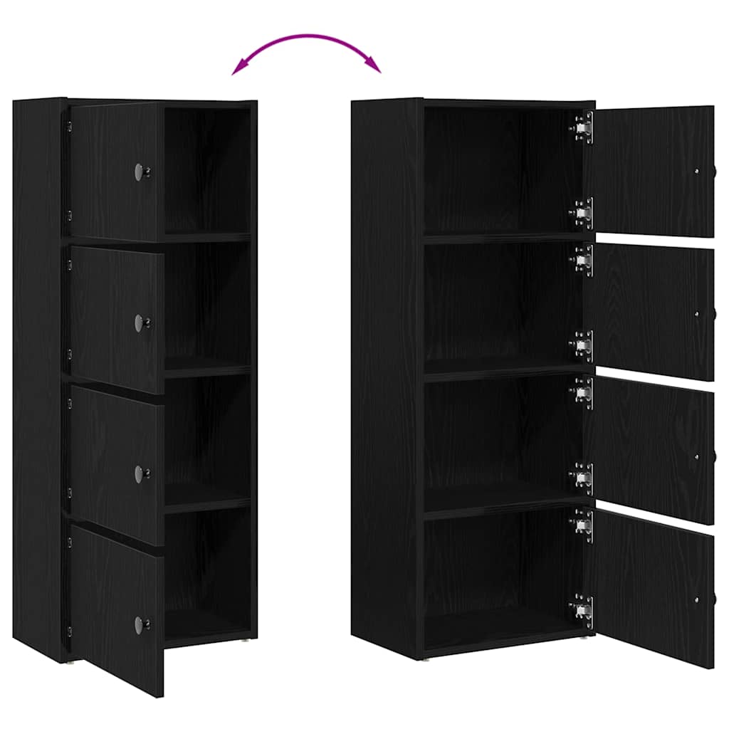 Bookshelf Black Oak Look 40x24x102 cm Wood Material