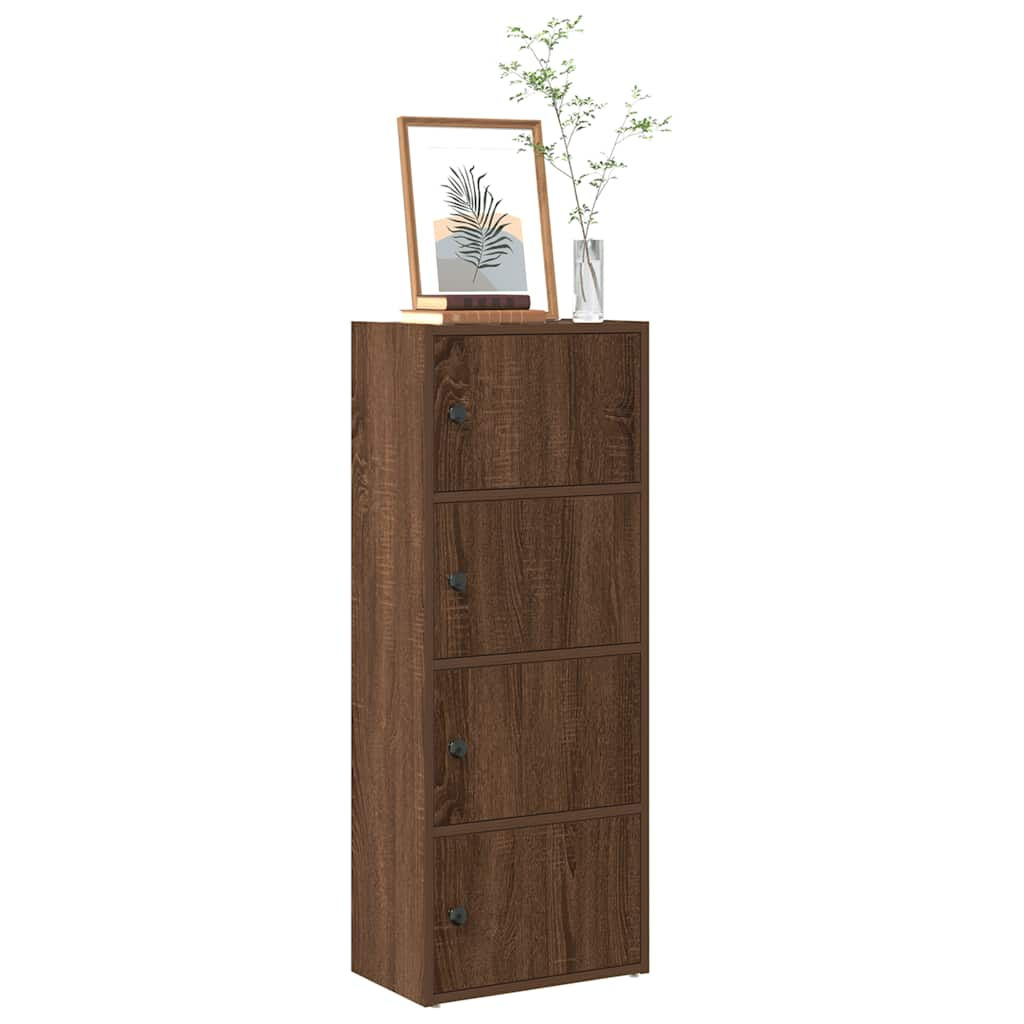 Bookshelf Brown Oak Look 40x24x102 cm Wood Material