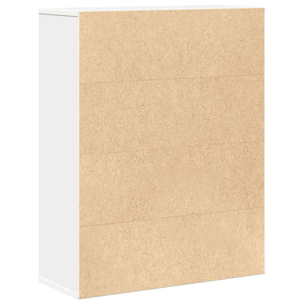 Bücherregal Weiß 60x24x76,5 cm Holzwerkstoff