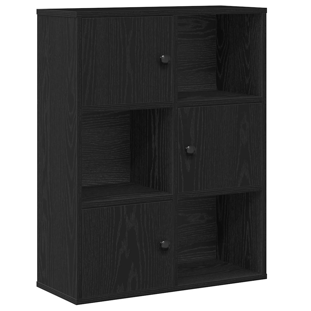 Bücherregal Schwarz Eichen-Optik 60x24x76,5 cm Holzwerkstoff