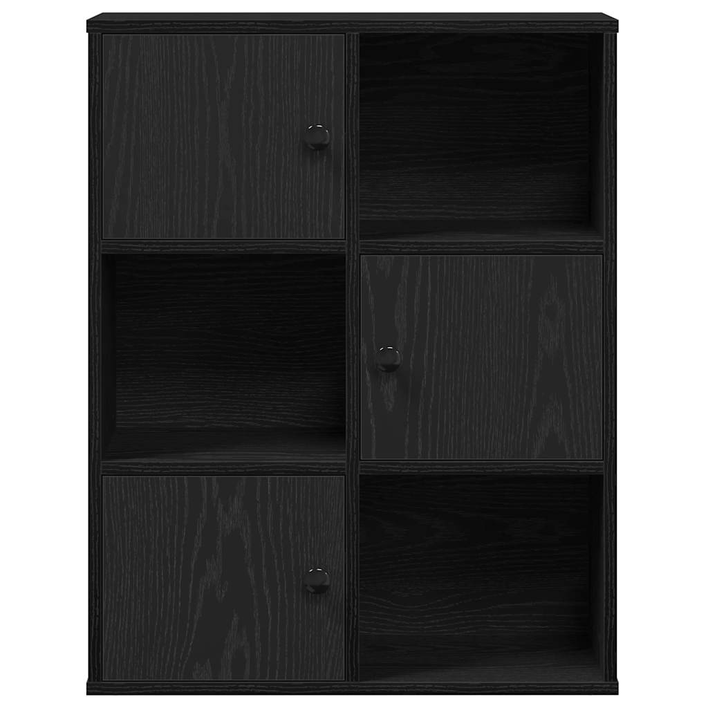 Bücherregal Schwarz Eichen-Optik 60x24x76,5 cm Holzwerkstoff