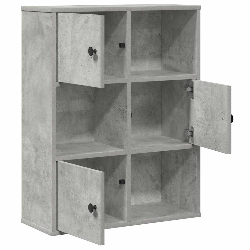 Bücherregal Betongrau 60x24x76,5 cm Holzwerkstoff