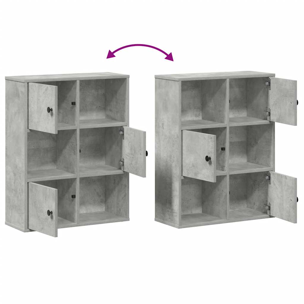 Bücherregal Betongrau 60x24x76,5 cm Holzwerkstoff